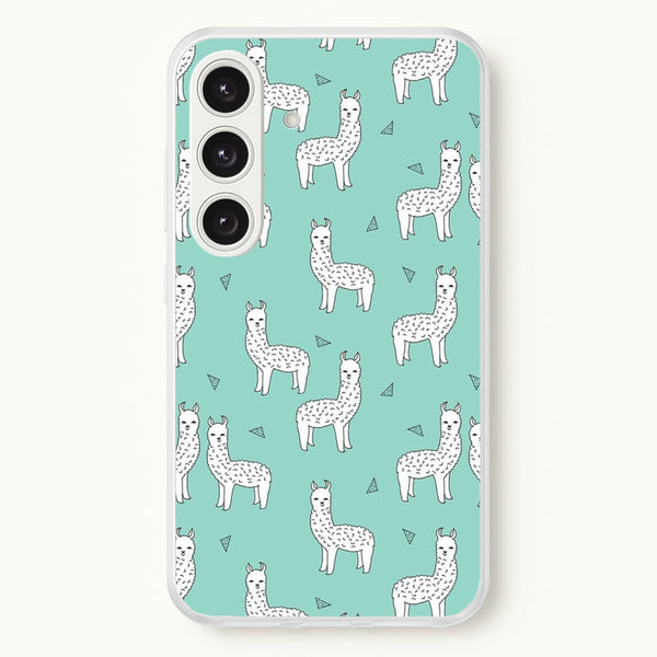Mint Alpaca Pattern  -  Phone Case for Galaxy S25 Plus