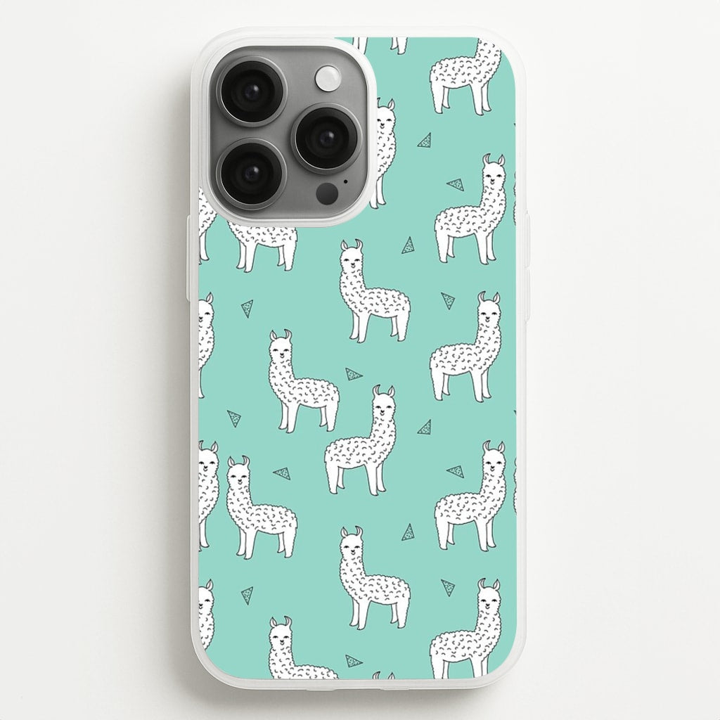 Mint Alpaca Pattern  -  Phone Case for iPhone 13 Pro Max