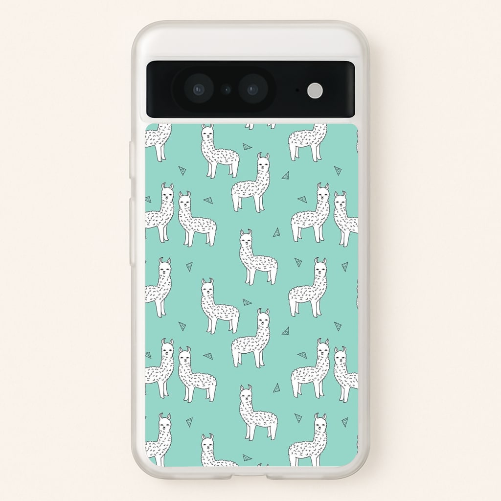 Mint Alpaca Pattern  -  Phone Case for Google Pixel 8