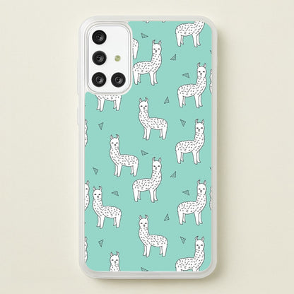 Mint Alpaca Pattern  -  Phone Case for Galaxy A71