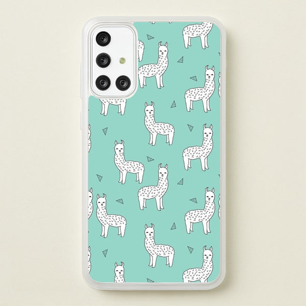 Mint Alpaca Pattern  -  Phone Case for Galaxy A71