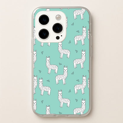 Mint Alpaca Pattern  -  Phone Case for iPhone 14 Pro Max