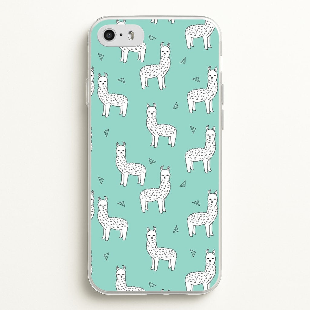 Mint Alpaca Pattern  -  Phone Case for iPhone 5 / 5s / SE 2016