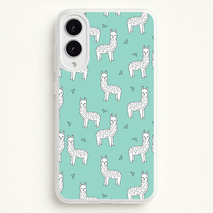 Mint Alpaca Pattern  -  Phone Case for Galaxy S25 Edge