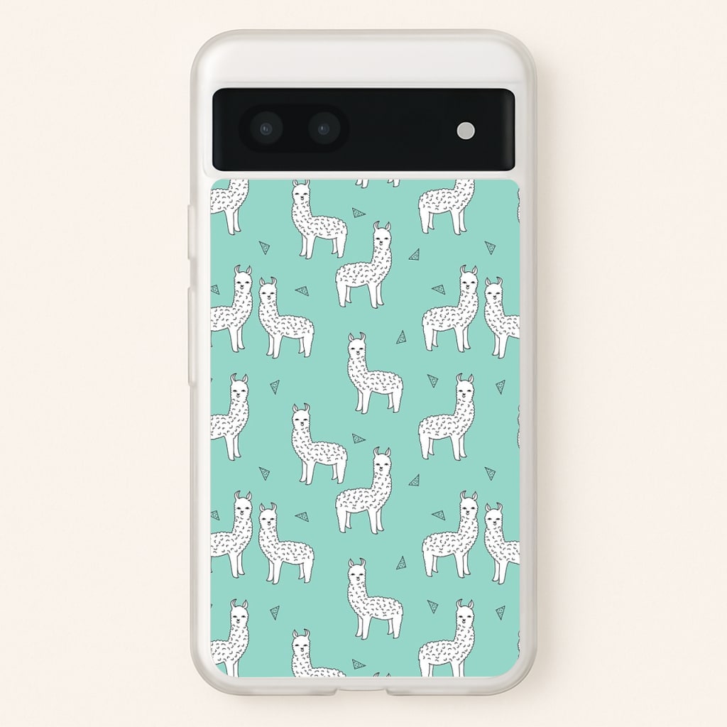 Mint Alpaca Pattern  -  Phone Case for Google Pixel 7a