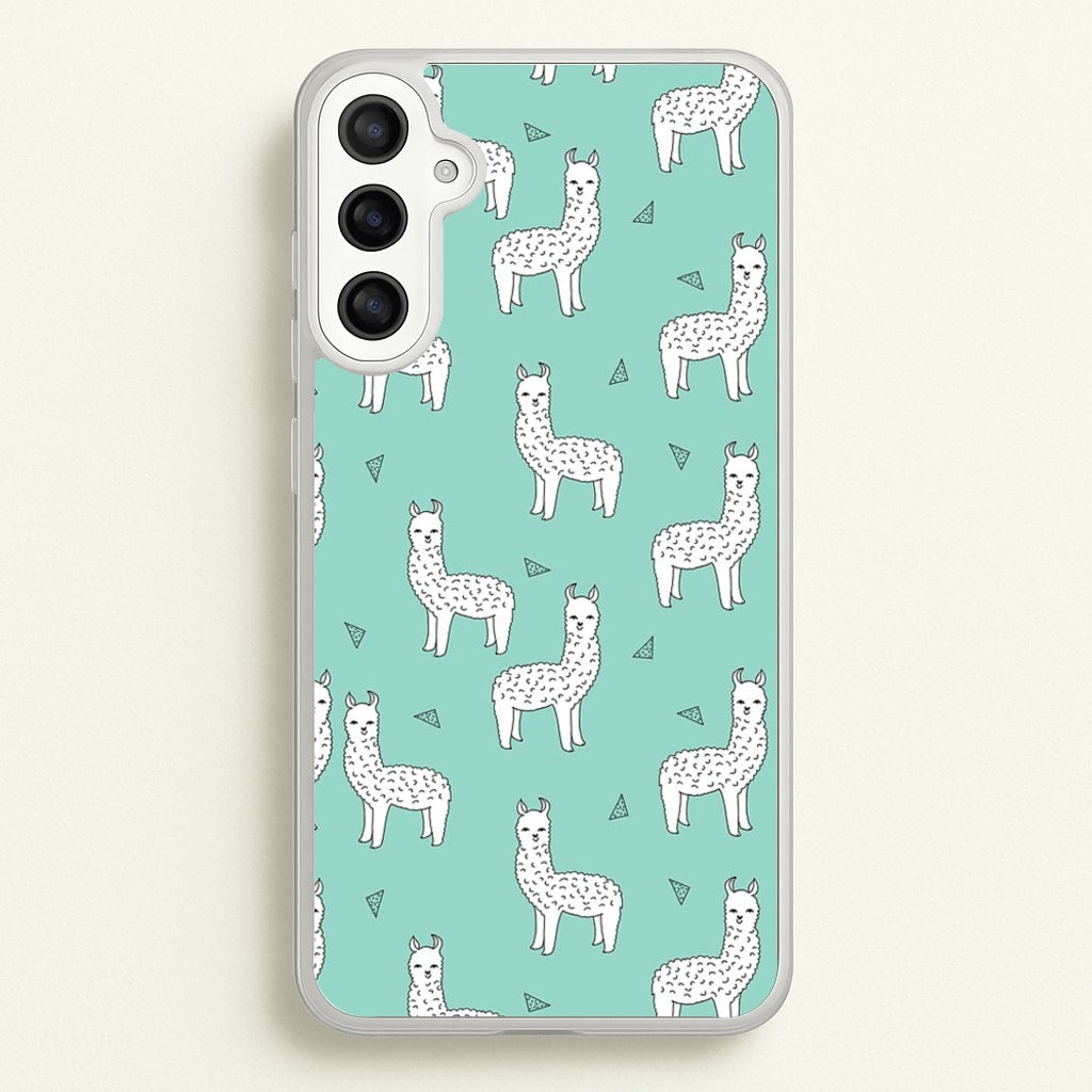 Mint Alpaca Pattern  -  Phone Case for Galaxy A34