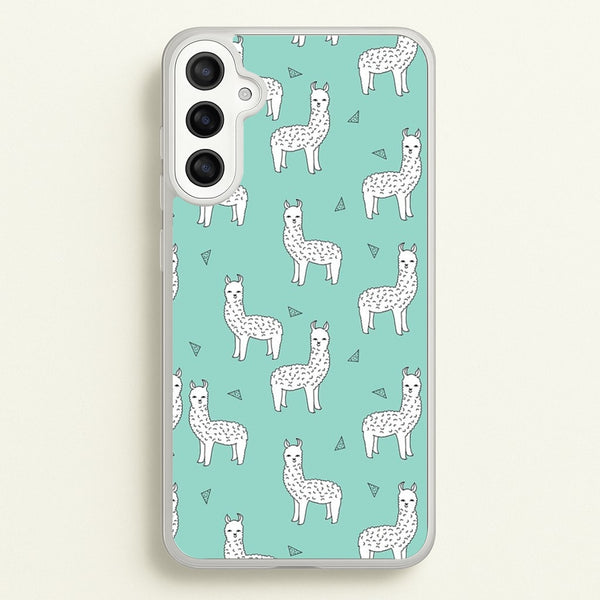 Mint Alpaca Pattern  -  Phone Case for Galaxy A34