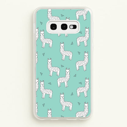 Mint Alpaca Pattern  -  Phone Case for Galaxy S10e