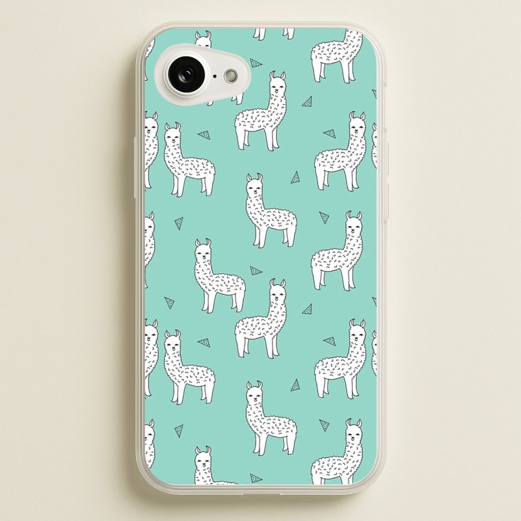 Mint Alpaca Pattern  -  Phone Case for iPhone 16e