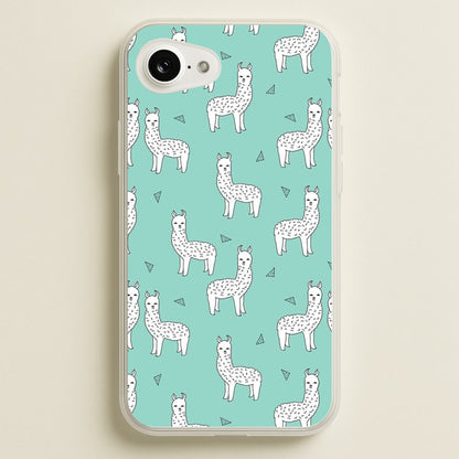 Mint Alpaca Pattern  -  Phone Case for iPhone 16e