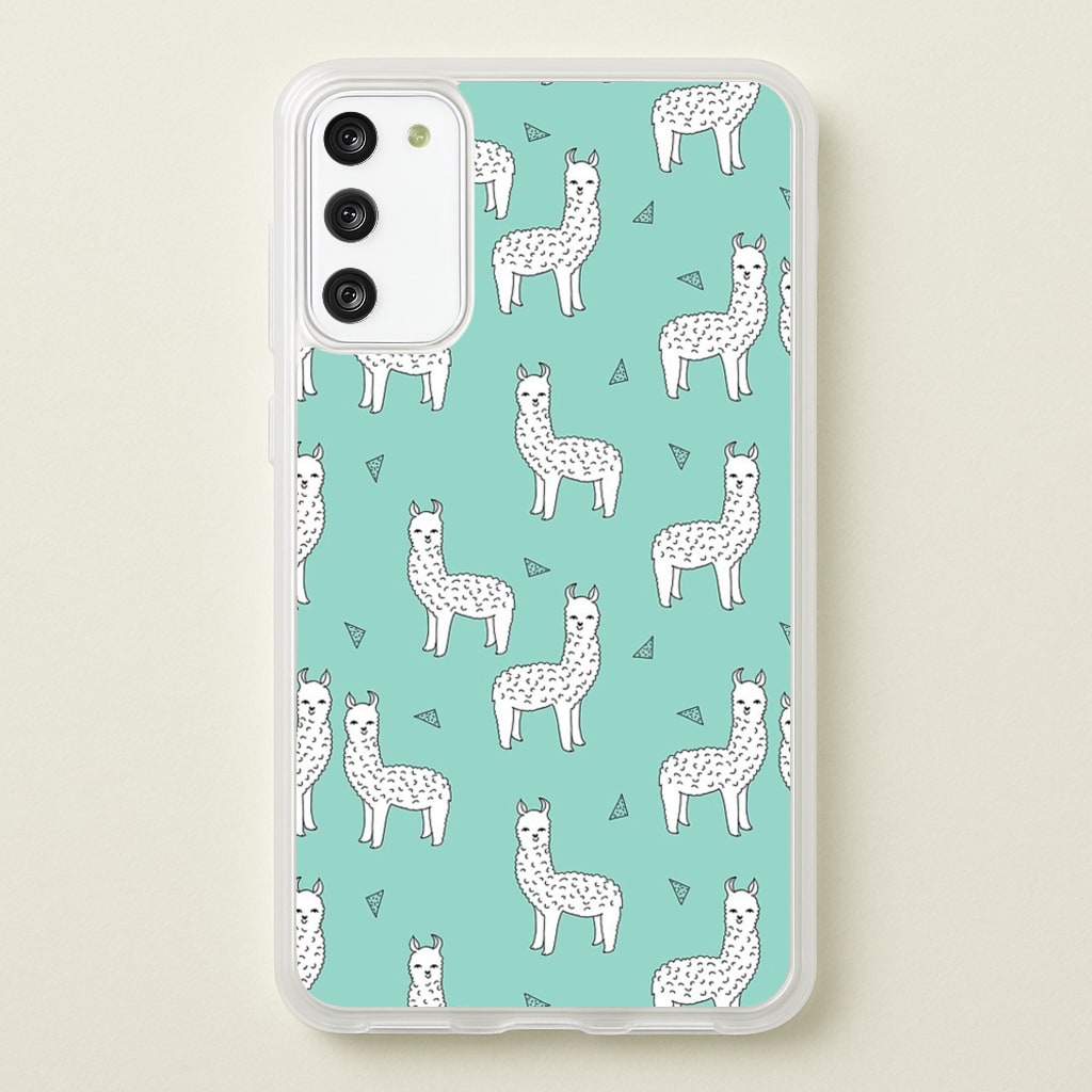 Mint Alpaca Pattern  -  Phone Case for Galaxy S20FE