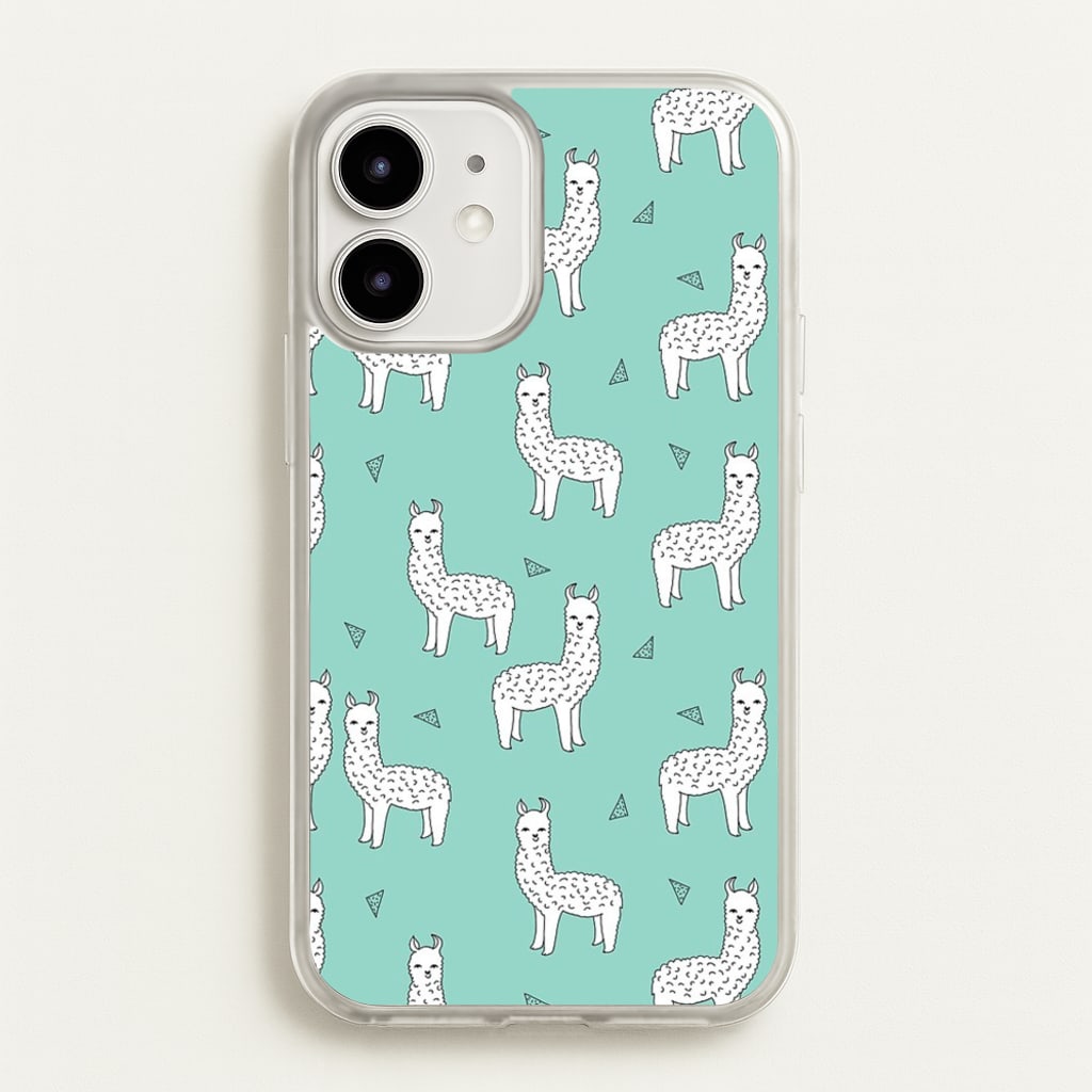 Mint Alpaca Pattern  -  Phone Case for iPhone 12 Mini