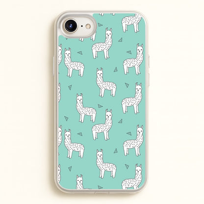 Mint Alpaca Pattern  -  Phone Case for iPhone 6 / 7 / 8 / SE