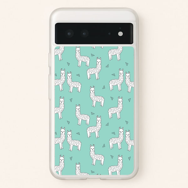 Mint Alpaca Pattern  -  Phone Case for Google Pixel 6