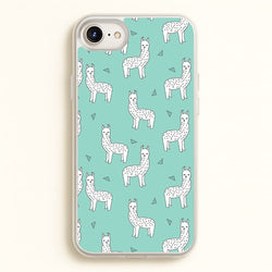 Mint Alpaca Pattern  -  Phone Case for iPhone 6 Plus / 7 Plus / 8 Plus