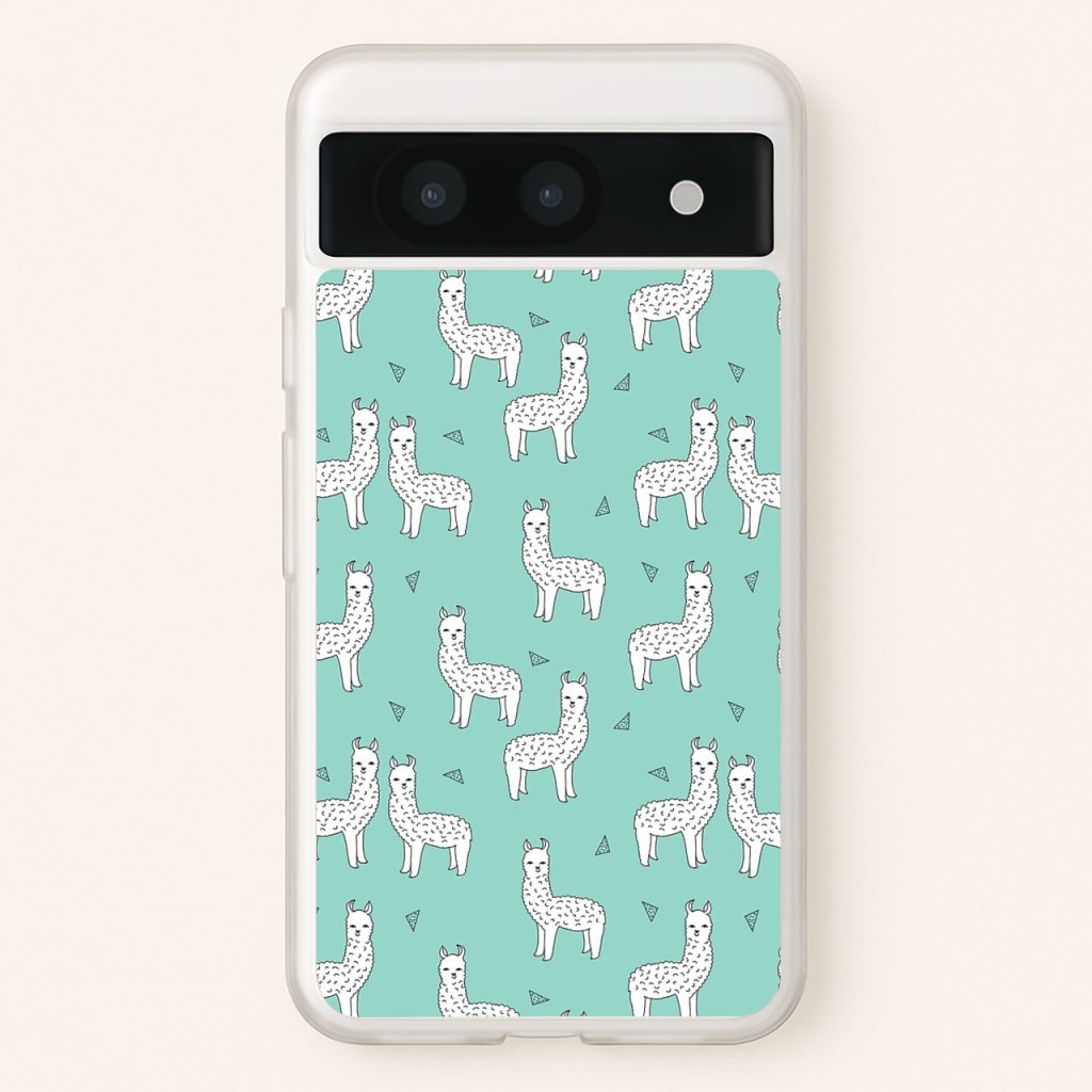 Mint Alpaca Pattern  -  Phone Case for Google Pixel 8a