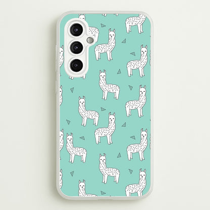 Mint Alpaca Pattern  -  Phone Case for Galaxy A14