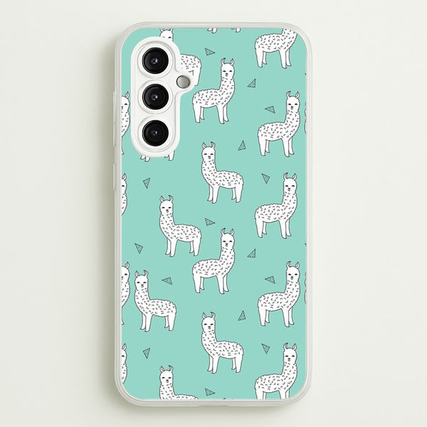 Mint Alpaca Pattern  -  Phone Case for Galaxy A14