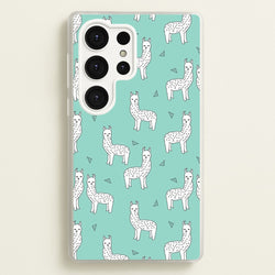 Mint Alpaca Pattern  -  Phone Case for Galaxy S25 Ultra