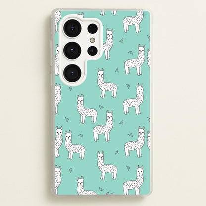 Mint Alpaca Pattern  -  Phone Case for Galaxy S25 Ultra
