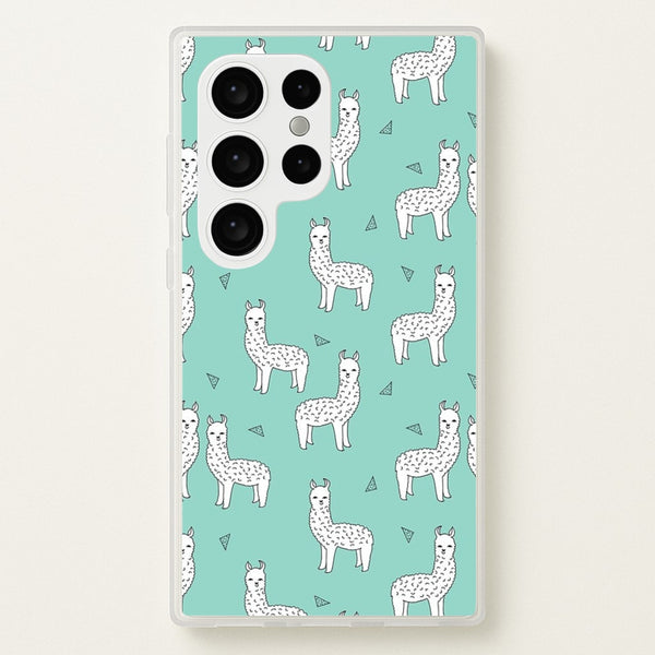 Mint Alpaca Pattern  -  Phone Case for Galaxy S24 Ultra