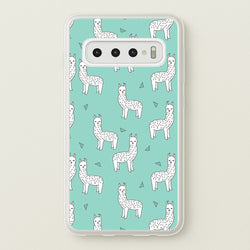Mint Alpaca Pattern  -  Phone Case for Galaxy S10
