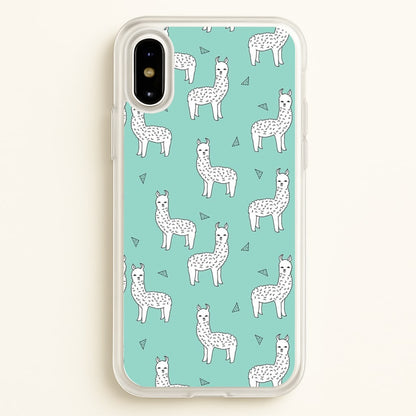 Mint Alpaca Pattern  -  Phone Case for iPhone X / XS