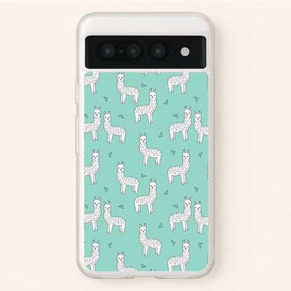 Mint Alpaca Pattern  -  Phone Case for Google Pixel 7 Pro
