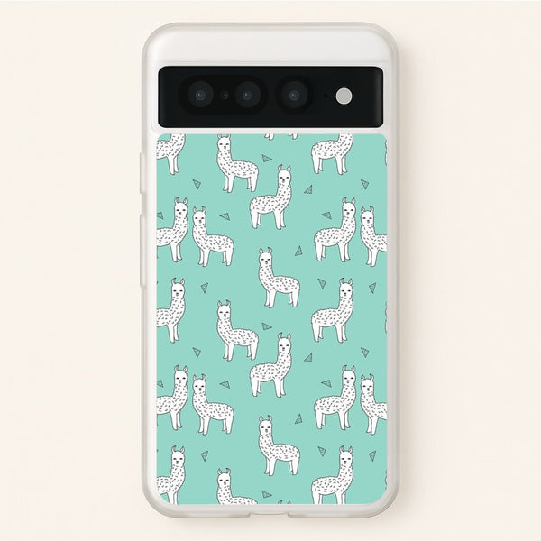 Mint Alpaca Pattern  -  Phone Case for Google Pixel 7 Pro