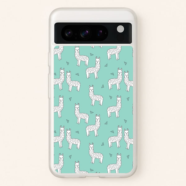 Mint Alpaca Pattern  -  Phone Case for Google Pixel 8 Pro