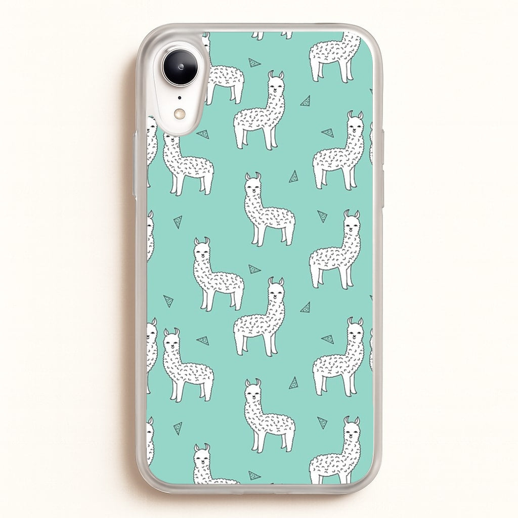 Mint Alpaca Pattern  -  Phone Case for iPhone XR