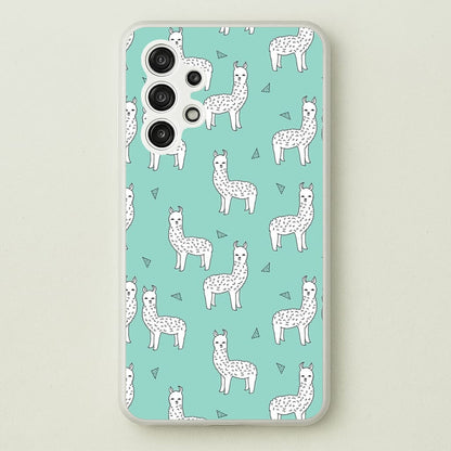 Mint Alpaca Pattern  -  Phone Case for Galaxy A13