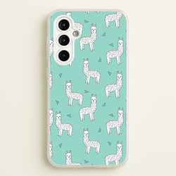 Mint Alpaca Pattern  -  Phone Case for Galaxy A54