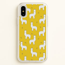 Mustard Alpaca Pattern  -  Phone Case for iPhone X / XS