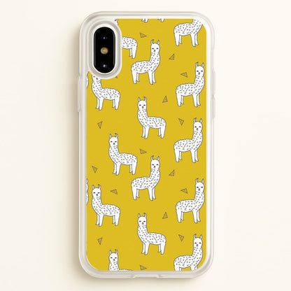 Mustard Alpaca Pattern  -  Phone Case for iPhone X / XS