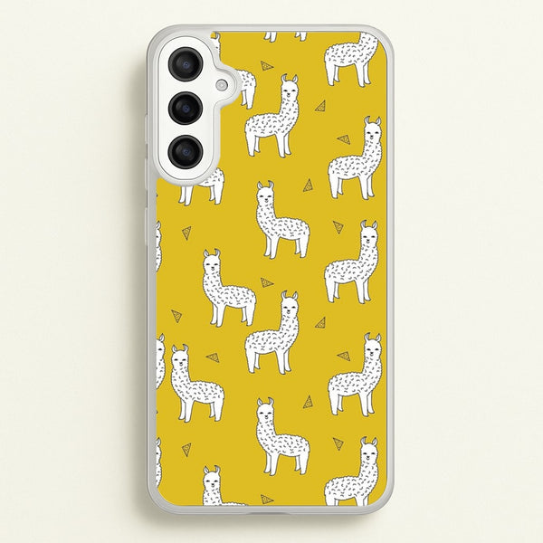 Mustard Alpaca Pattern  -  Phone Case for Galaxy A34