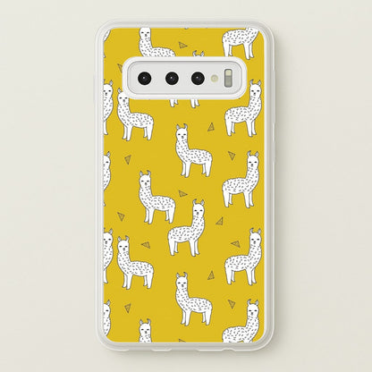 Mustard Alpaca Pattern  -  Phone Case for Galaxy S10