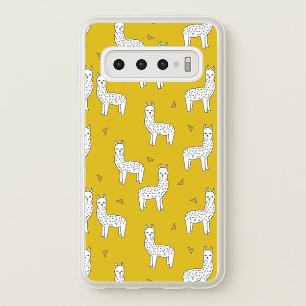 Mustard Alpaca Pattern  -  Phone Case for Galaxy S10
