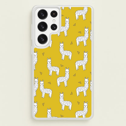 Mustard Alpaca Pattern  -  Phone Case for Galaxy S22 Ultra