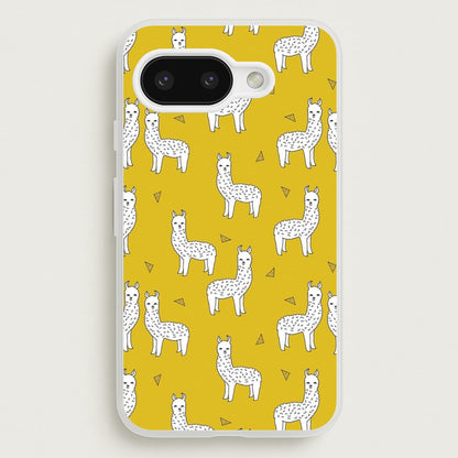 Mustard Alpaca Pattern  -  Phone Case for Google Pixel 9a