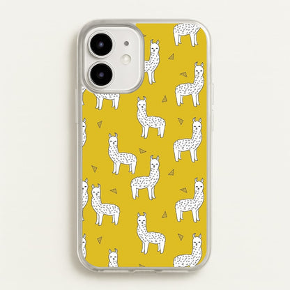 Mustard Alpaca Pattern  -  Phone Case for iPhone 12 Mini