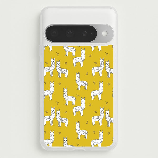 Mustard Alpaca Pattern Phone Case for Google Pixel 10 Pro XL