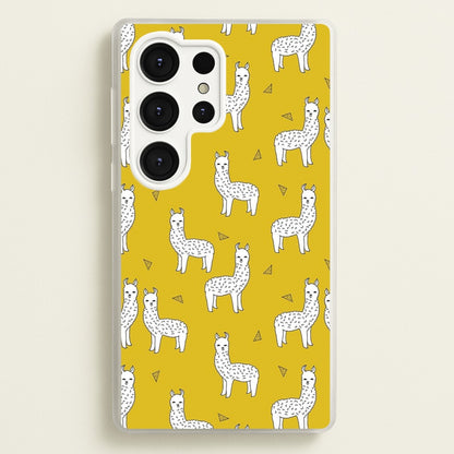 Mustard Alpaca Pattern  -  Phone Case for Galaxy S25 Ultra