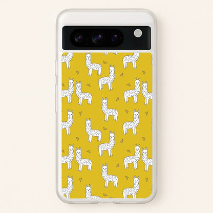 Mustard Alpaca Pattern  -  Phone Case for Google Pixel 8 Pro