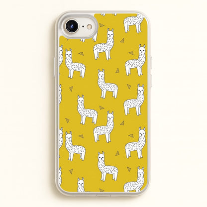 Mustard Alpaca Pattern  -  Phone Case for iPhone 6 / 7 / 8 / SE