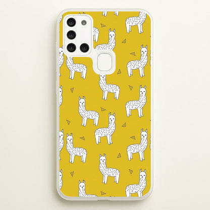 Mustard Alpaca Pattern  -  Phone Case for Galaxy A21s