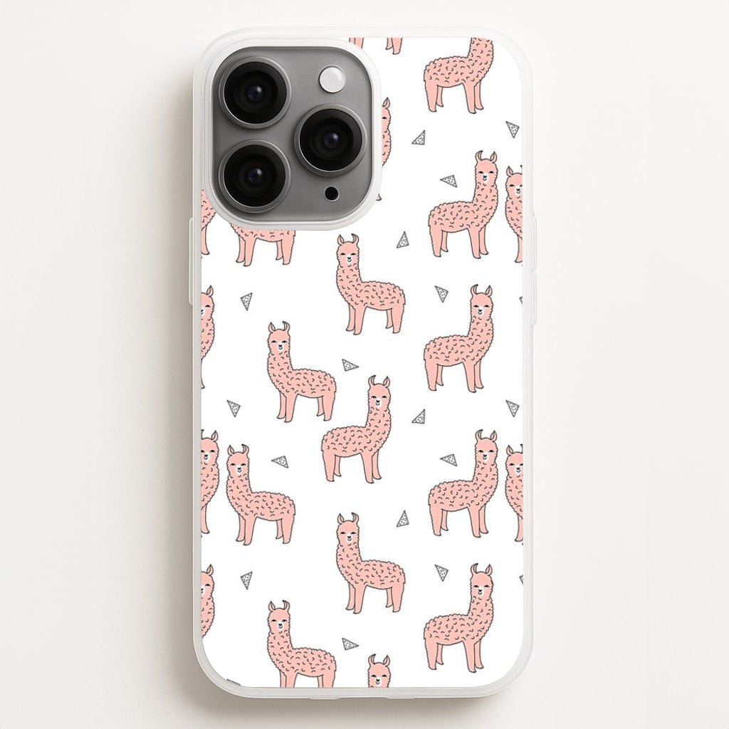 Pale Pink Alpaca Pattern Phone Case