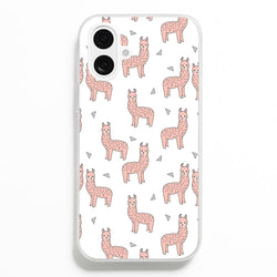 Pale Pink Alpaca Pattern  -  Phone Case for iPhone 16 Plus