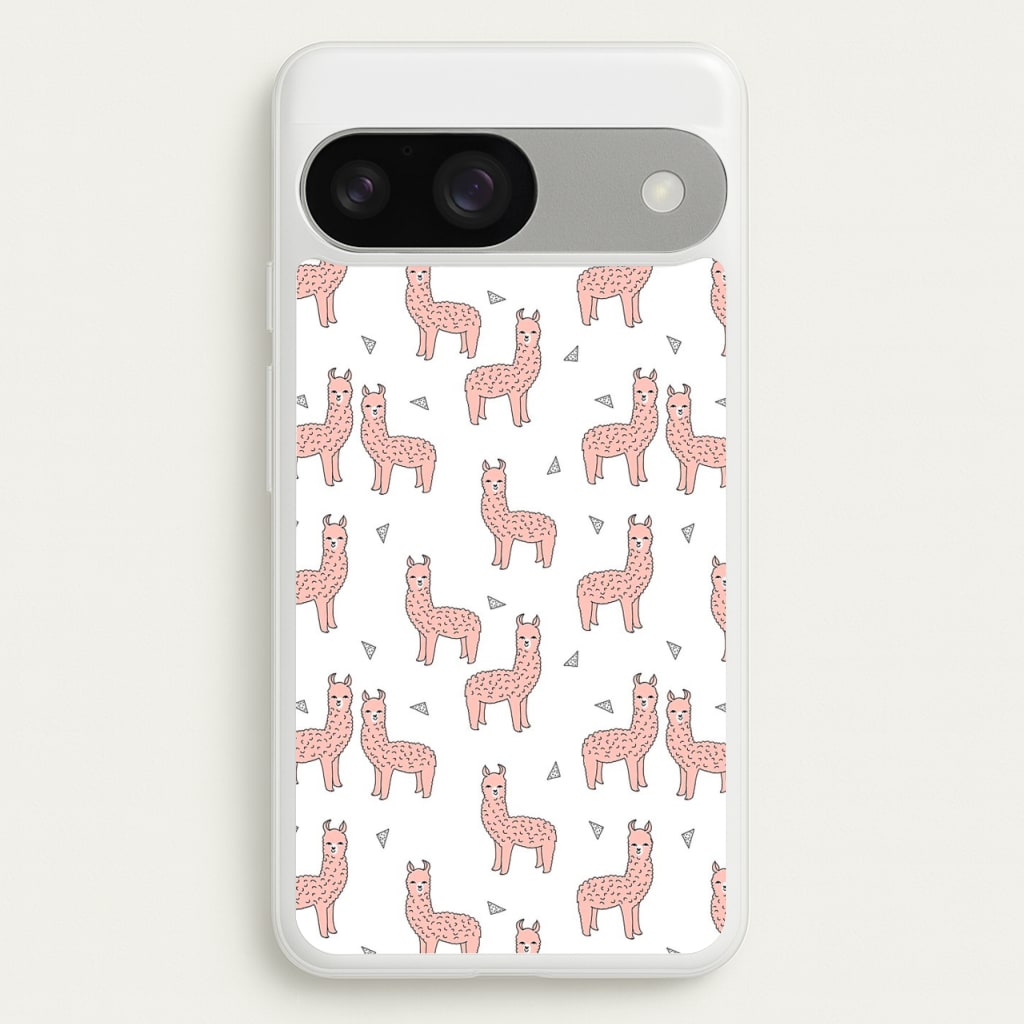 Pale Pink Alpaca Pattern  -  Phone Case for Google Pixel 9 / 9 Pro