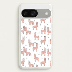 Pale Pink Alpaca Pattern  -  Phone Case for Google Pixel 9 / 9 Pro